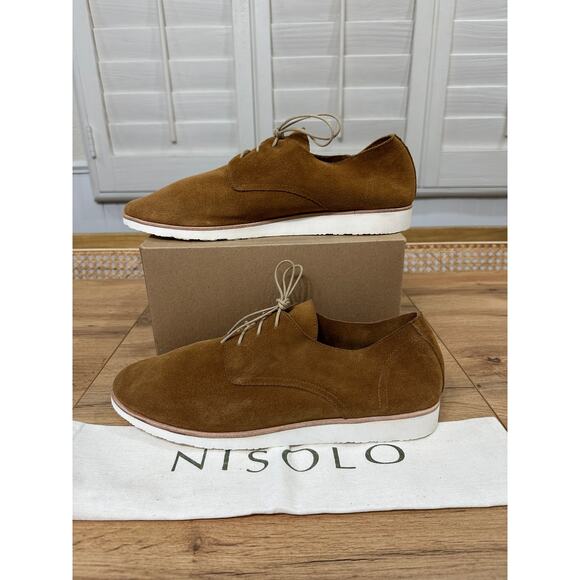 Nisolo Mens Lightweight Flex Derby Shoes Tan Leather Size 11 NIB Travel Vacation main image 6